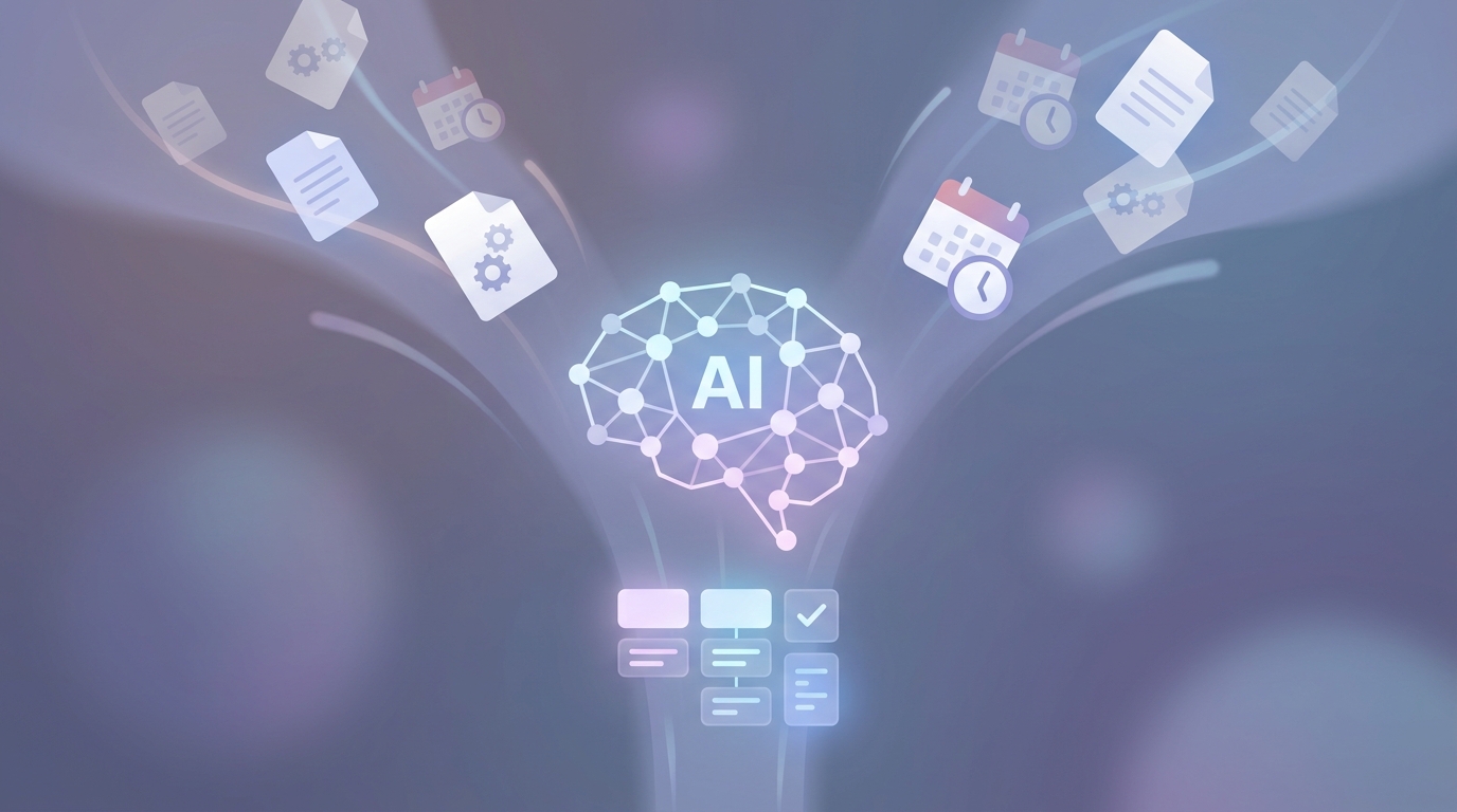 AI-alapú meetingfelkészítő koncepció illusztráció